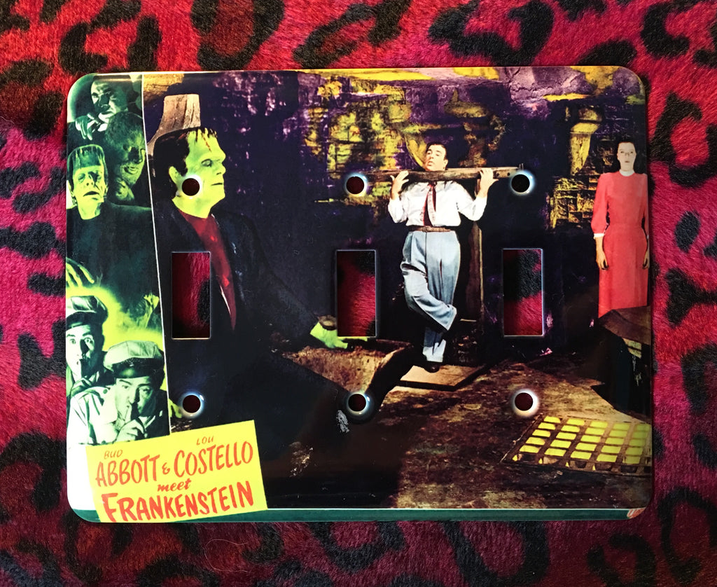 Abbott & Costello Meet Frankenstein Triple Light Switch Cover