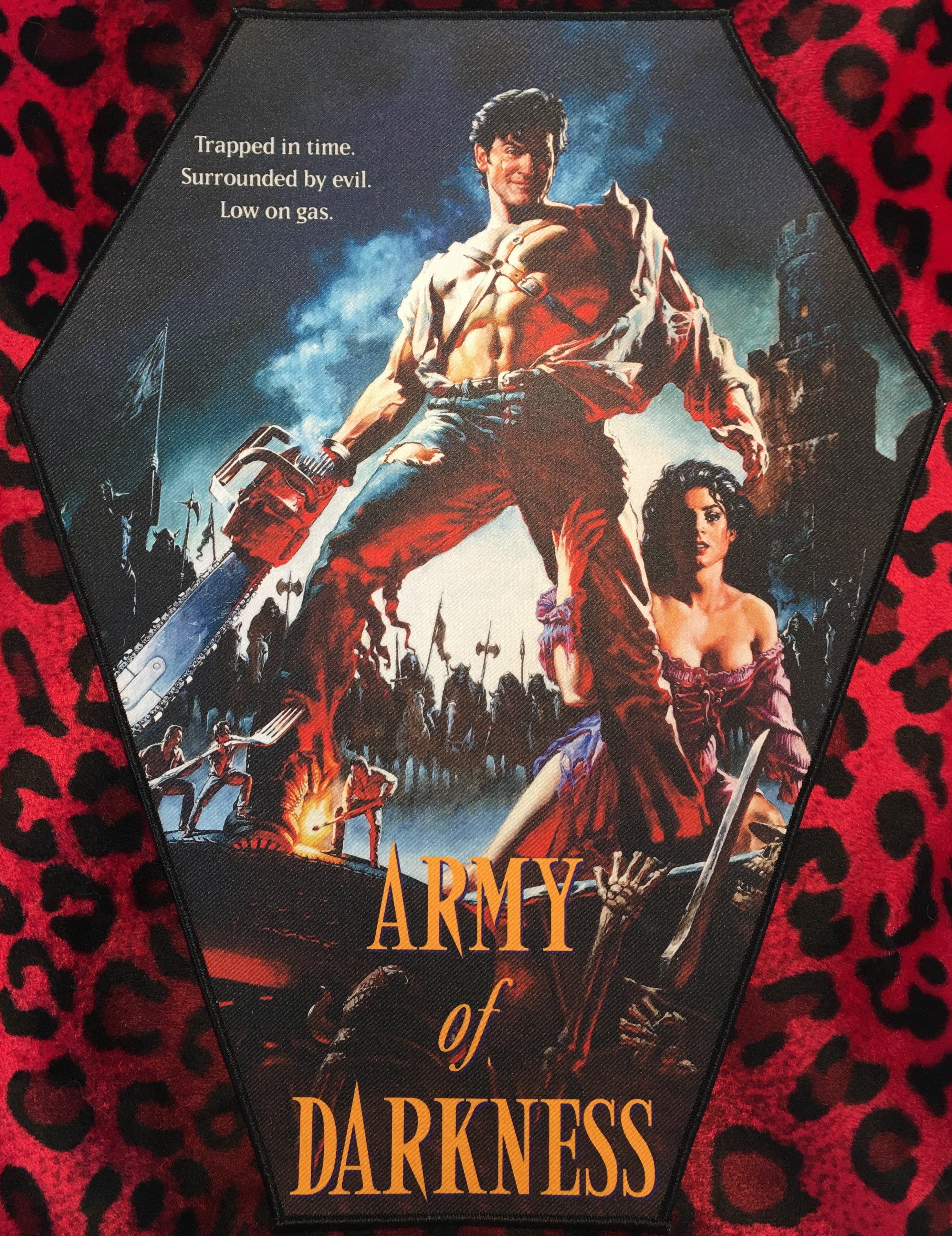 Army of Darkness Coffin Shaped Back Patch