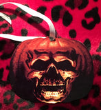 Halloween 2 Pumpkin Skull Christmas Ornament