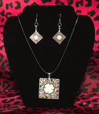 Set of Lament Configuration Mother of Pearl Earrings and Necklace