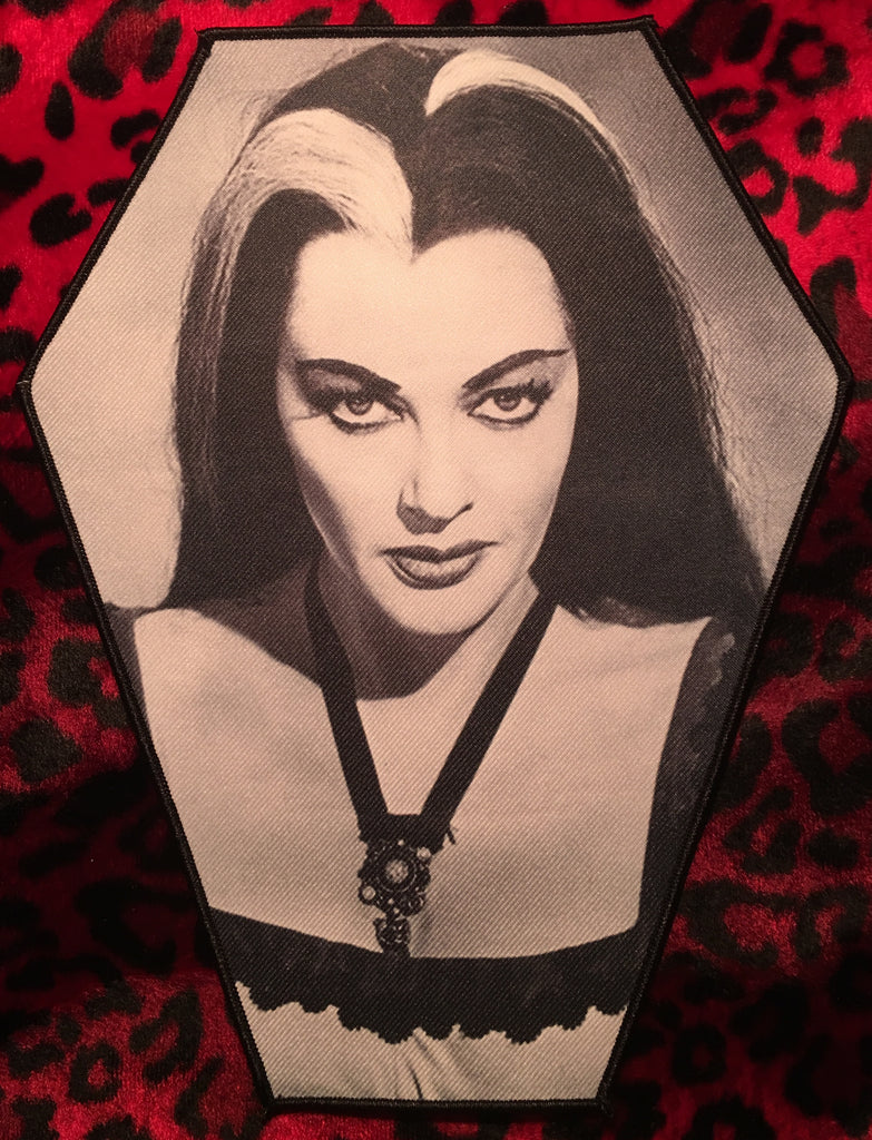 Lily Munster Coffin Shaped Back Patch